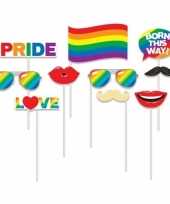 Selfie foto stokjes gay pride thema