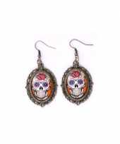 Sugar skull oorbellen goud type