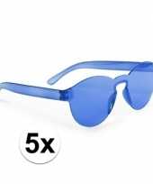 Toppers blauwe verkleed zonnebrillen volwassenen 10138486