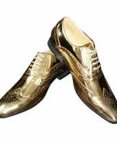 Toppers gouden glimmende brogues disco schoenen heren