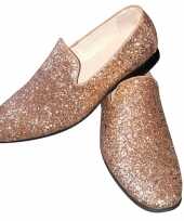 Toppers gouden glitter pailletten disco instap schoenen heren