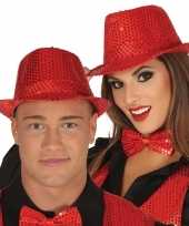 Toppers rode trilby verkleed hoed pailletten volwassenen