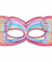 Vlinder oogmasker roze regenboog kinderen