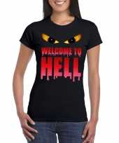 Welcome to hell halloween duivel t-shirt zwart dames