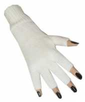 Witte handschoenen vingerloos