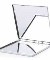 Zakspiegel make up spiegel zilver vierkant