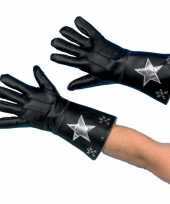 Zwarte handschoenen ster studs