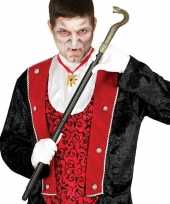 Zwarte vampier dracula wandelstok slang
